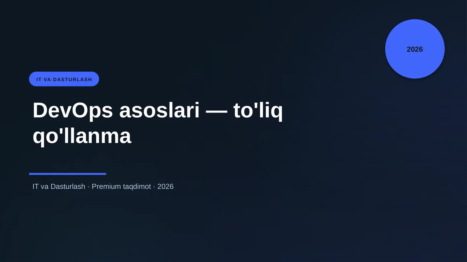 DevOps asoslari — to'liq qo'llanma