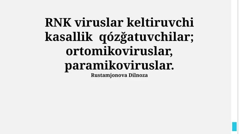 Gripp virusining replikatsiyasi