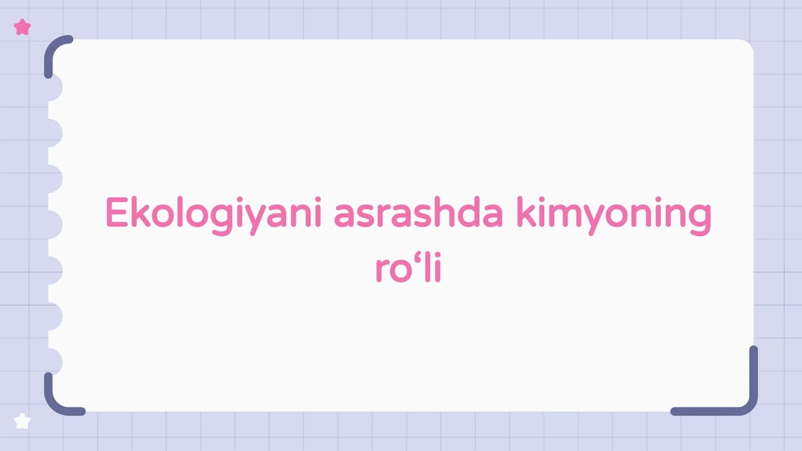Kimyo va ekologiya