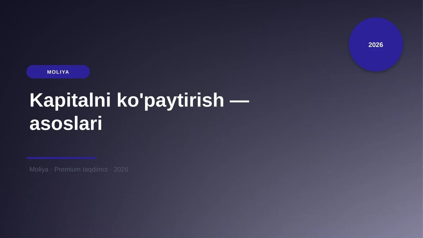 Kapitalni ko'paytirish — asoslari