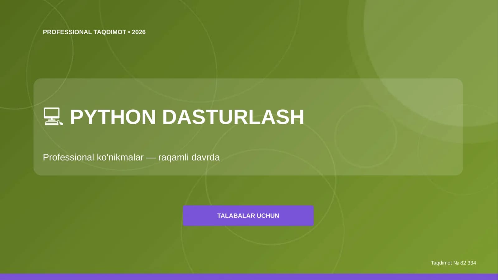 Python dasturlash: professional ko'nikmalar (raqamli davrda) [talabalar uchun]
