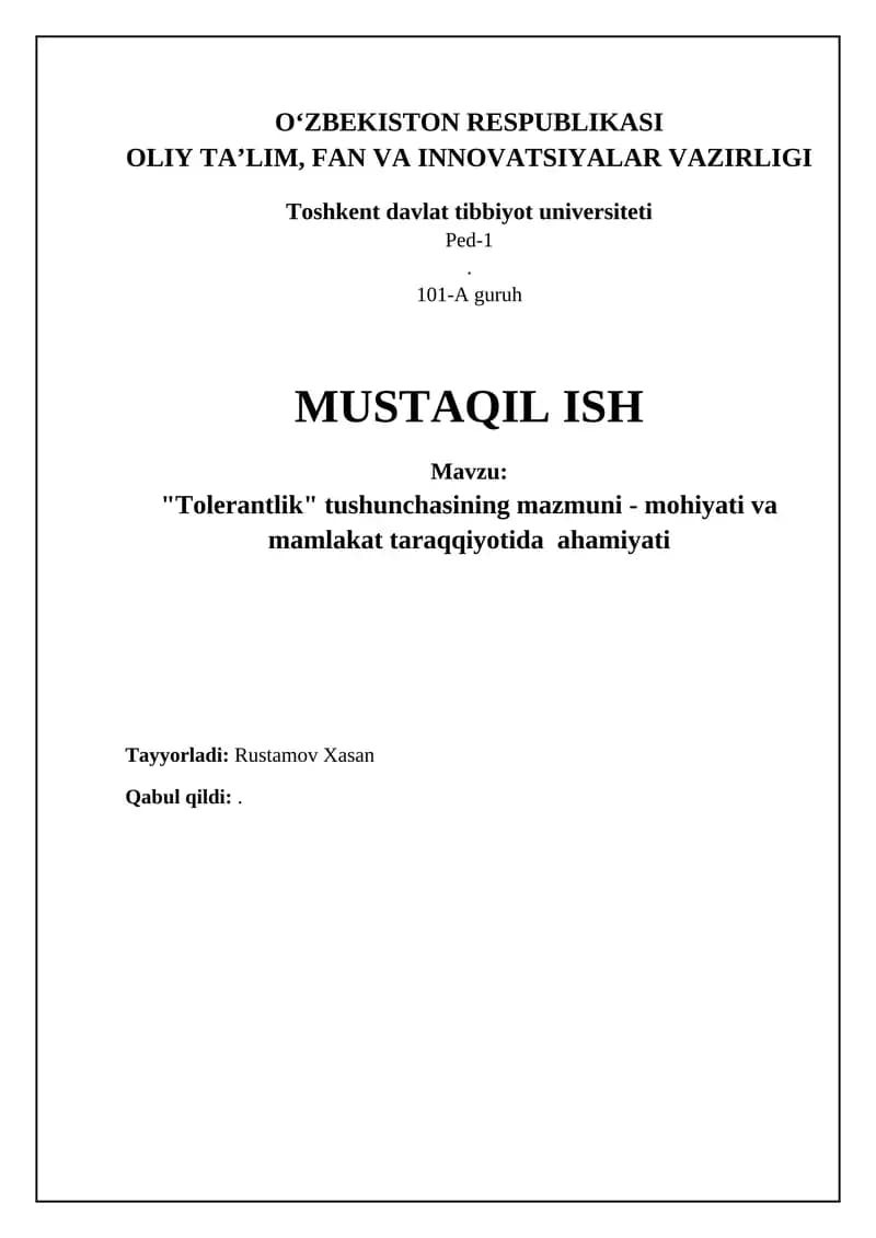 Tolerantlik: Ta'rif, Mohiyat va Tarixiy Asoslar