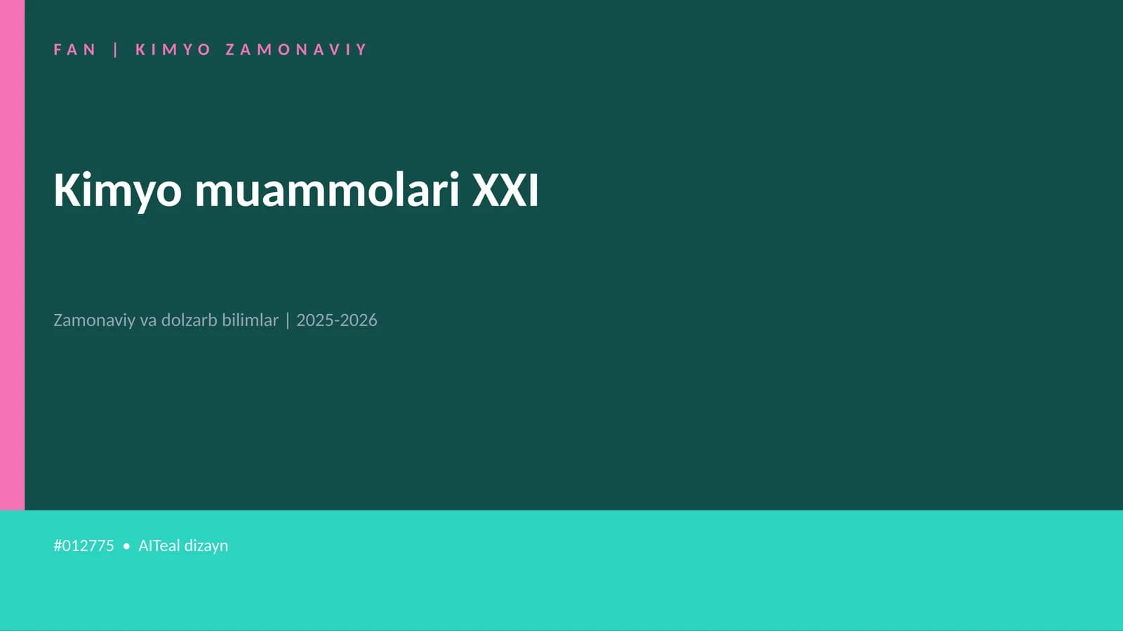 Kimyo muammolari XXI