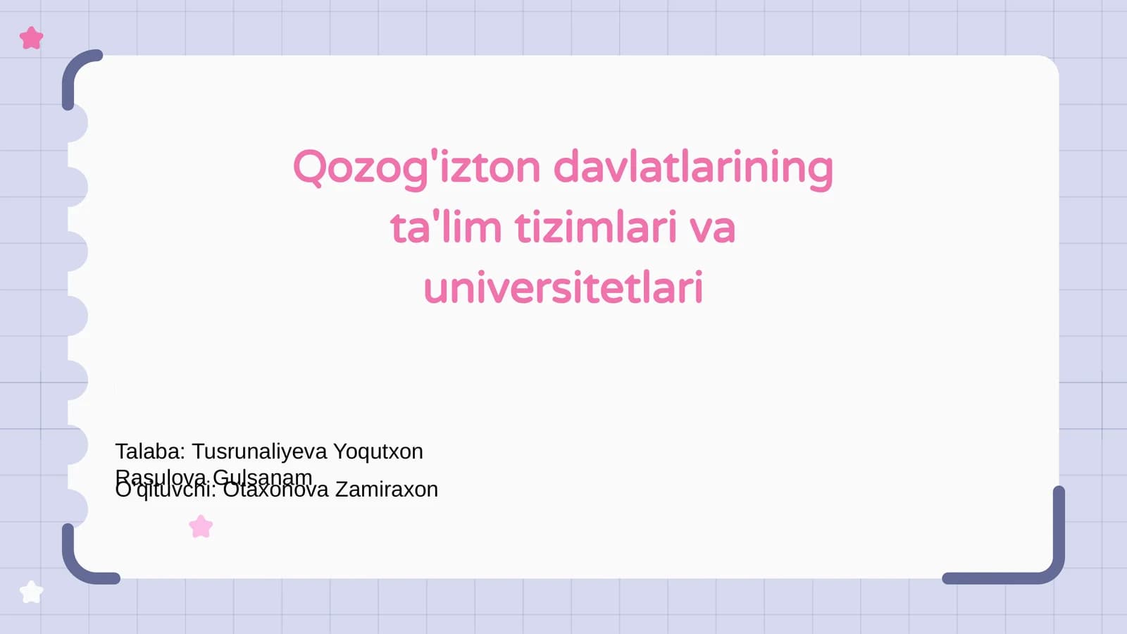 Qozog'izton davlatlarining ta'lim tizimlari va universitetlari