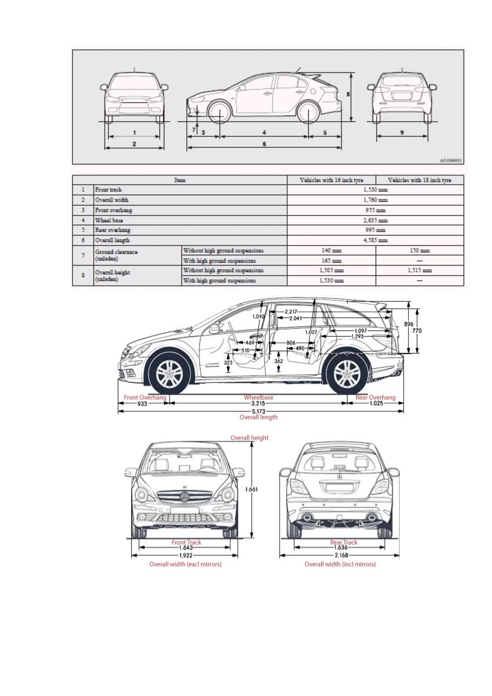 Mitsubishi Lancer Vehicle Dimensions Specifications