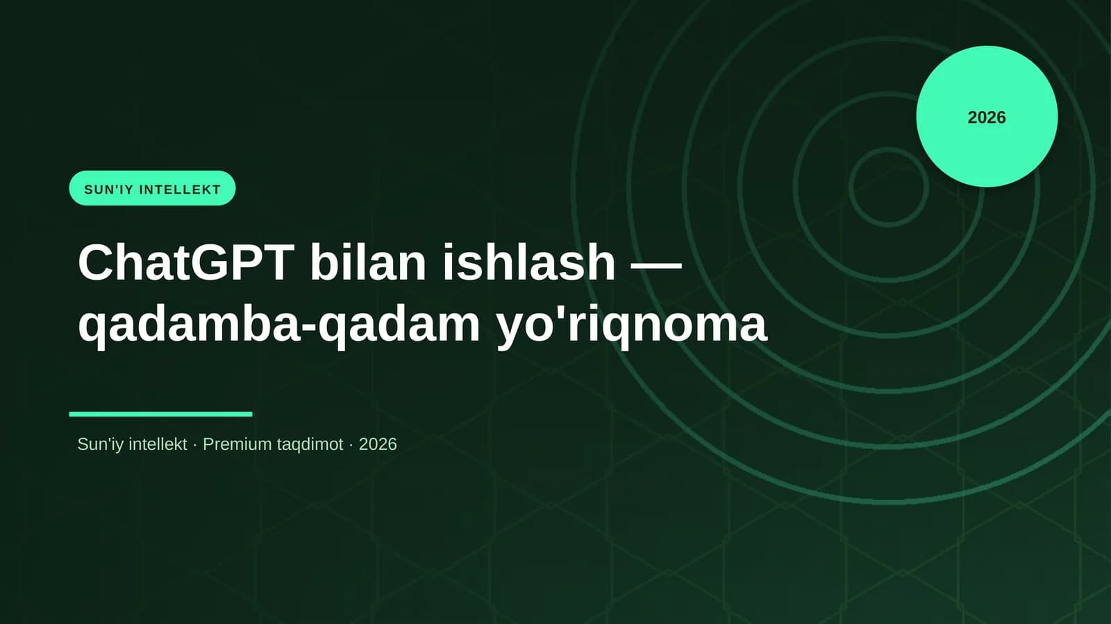 ChatGPT bilan ishlash — qadamba-qadam yo'riqnoma