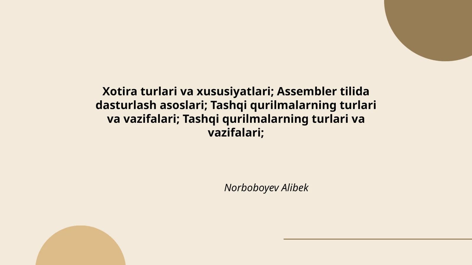 Assembler tilida dasturlash asoslari