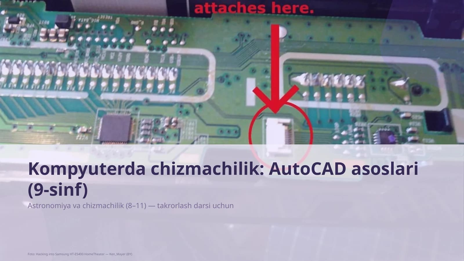 Kompyuterda chizmachilik: AutoCAD asoslari (9-sinf)