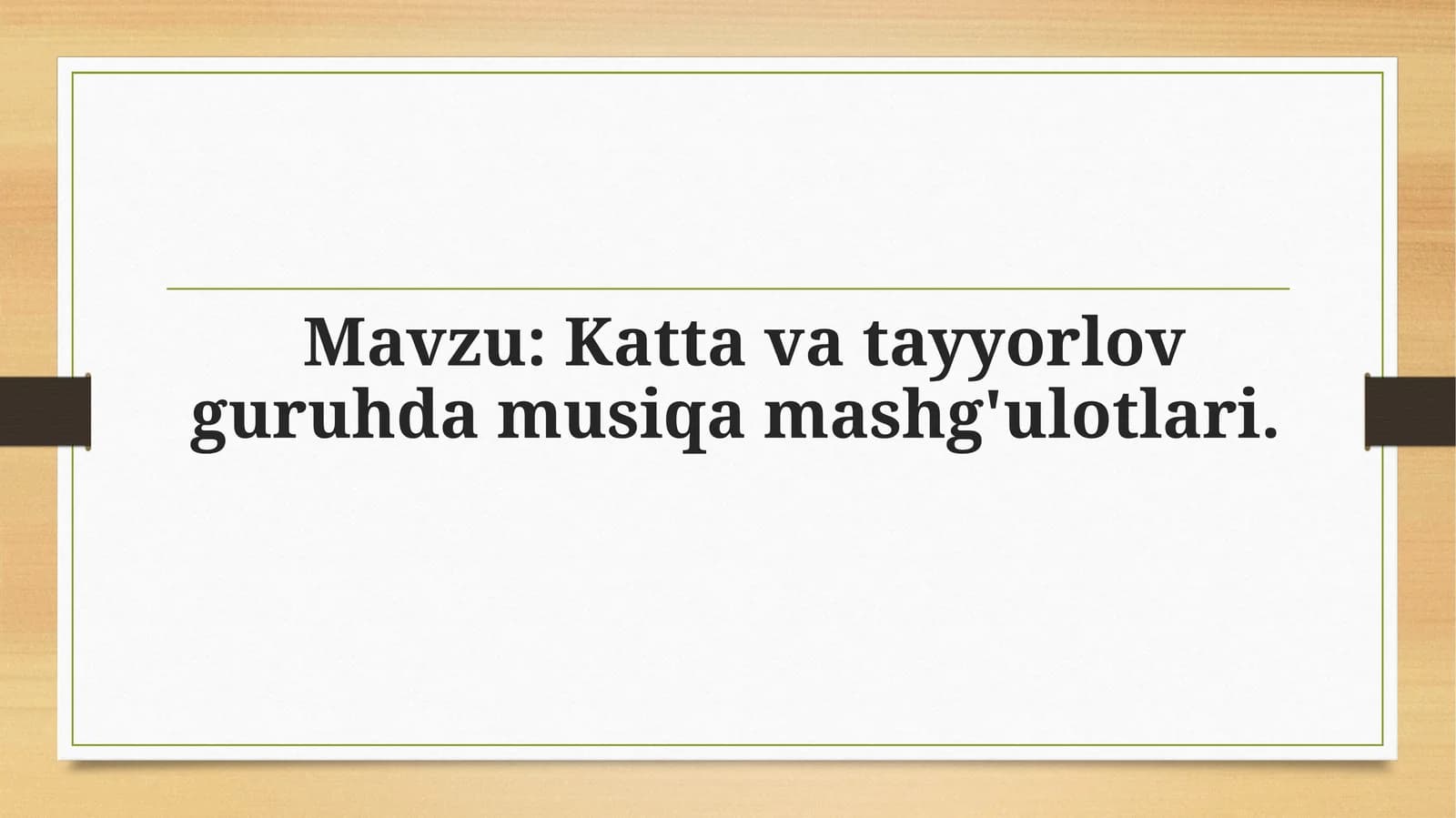 Katta va tayyorlov guruhda musiqa mashg'ulotlari