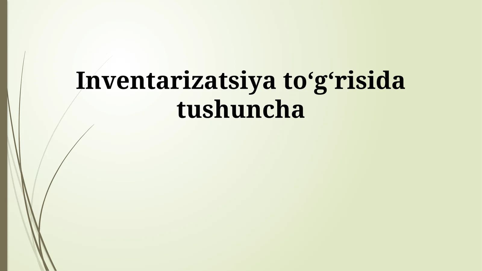 Inventarizatsiya toʻgʻrisida tushuncha