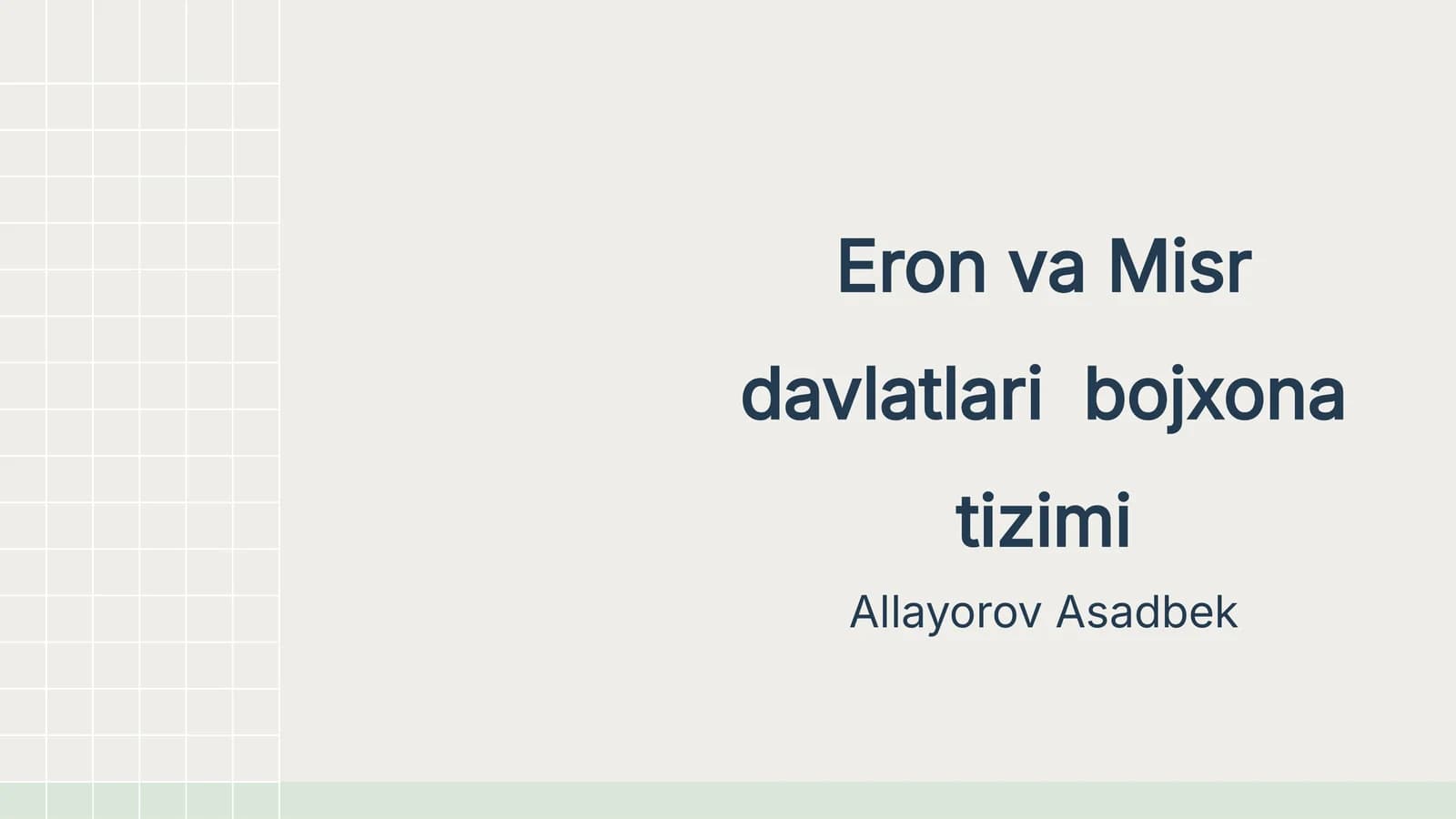 Eron va Misr davlatlari bojxona tizimi