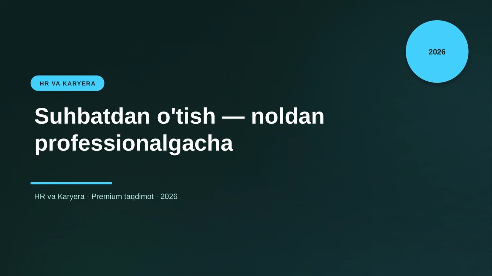 Suhbatdan o'tish — noldan professionalgacha