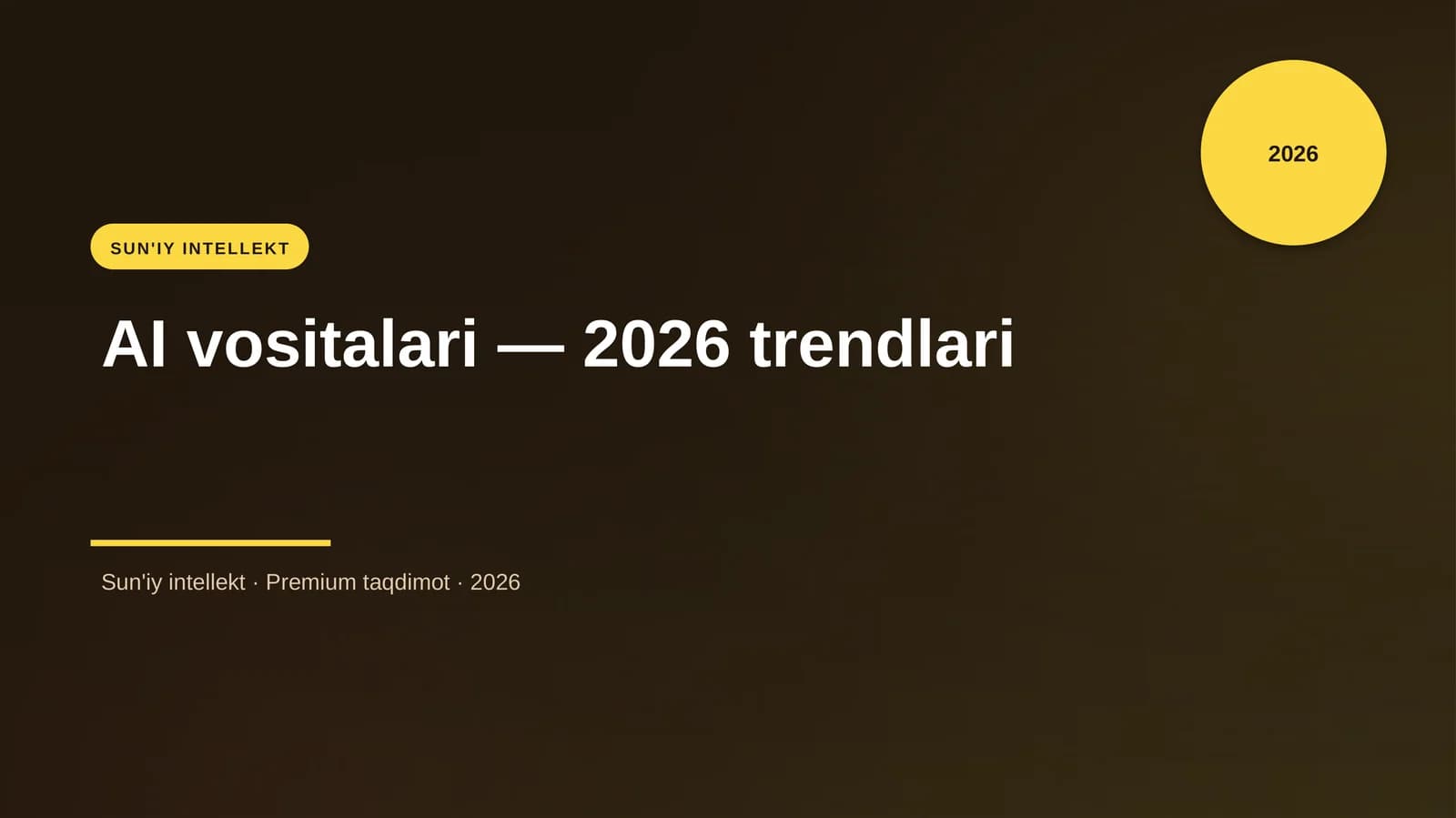 AI vositalari — 2026 trendlari