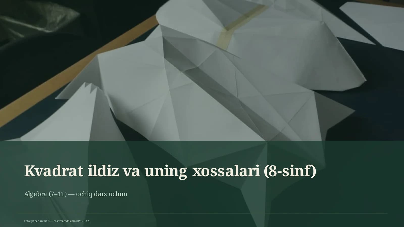 Kvadrat ildiz va uning xossalari (8-sinf)
