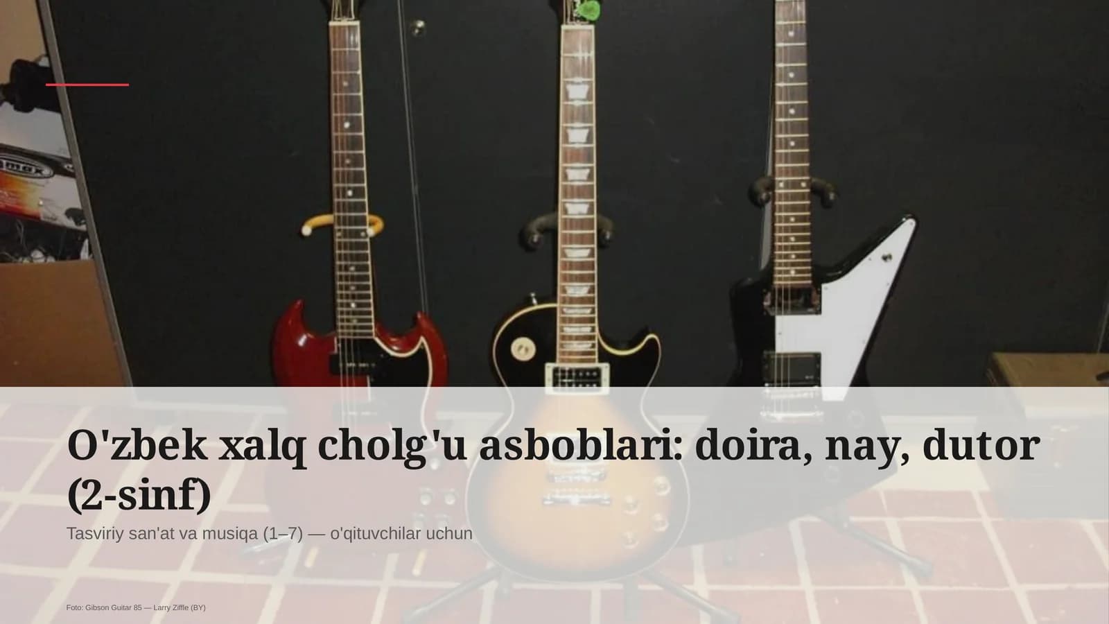 O'zbek xalq cholg'u asboblari: doira, nay, dutor (2-sinf)
