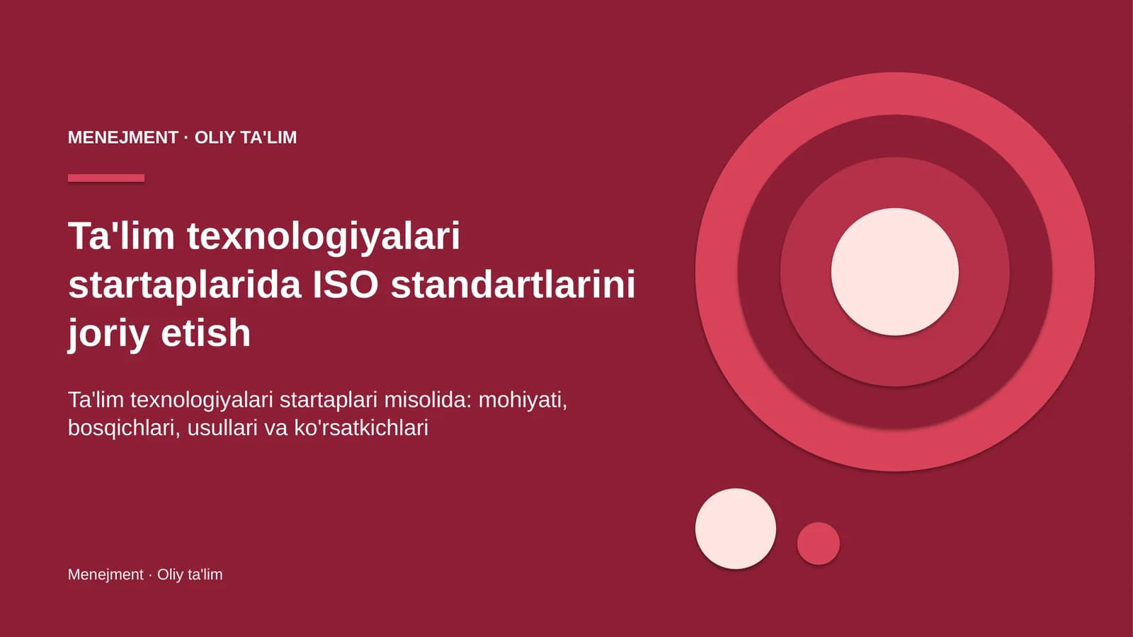 ta'lim texnologiyalari startaplarida iso standartlarini joriy etish 1436