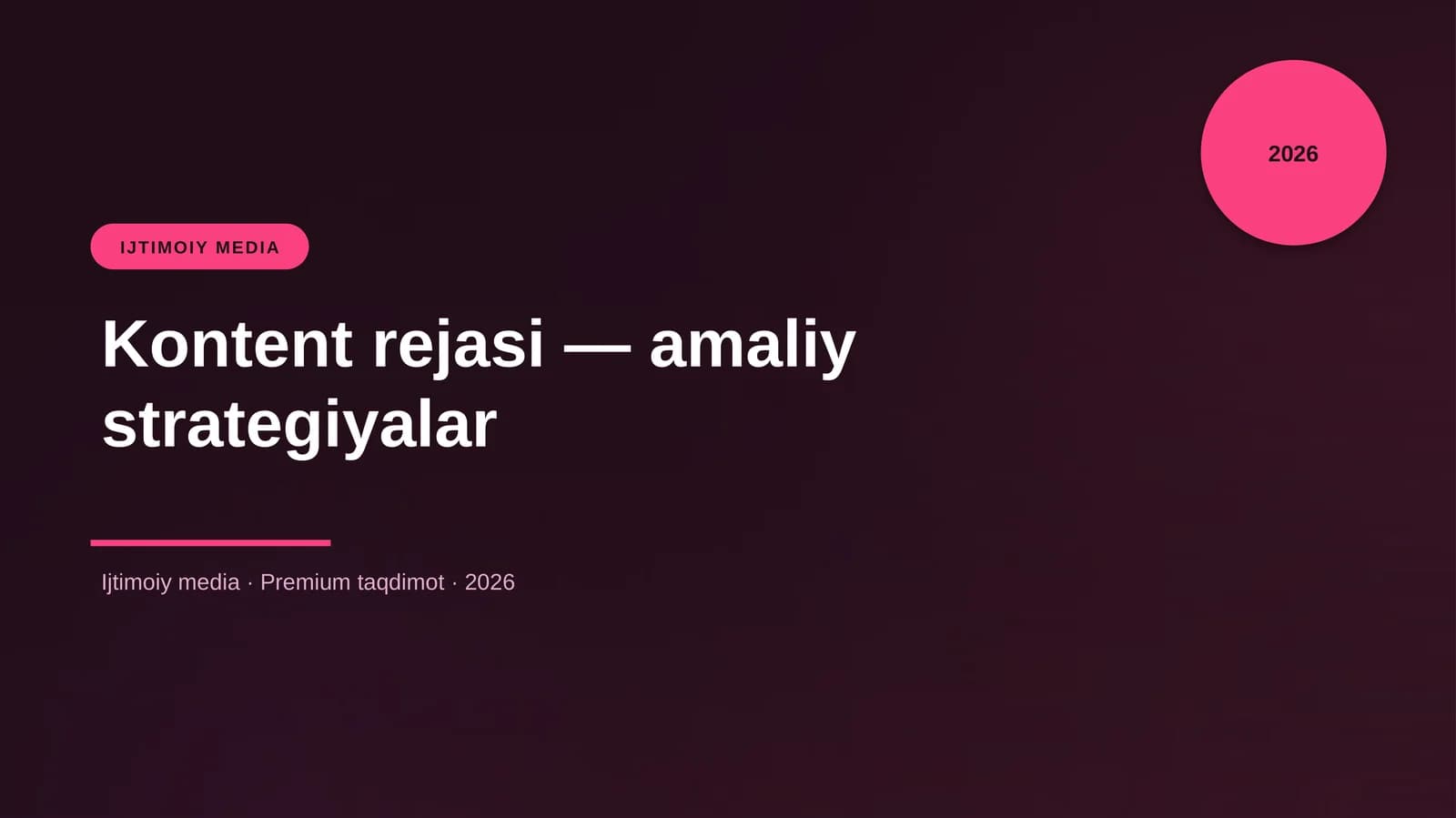 Kontent rejasi — amaliy strategiyalar