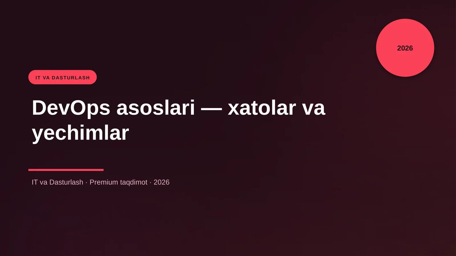 DevOps asoslari — xatolar va yechimlar