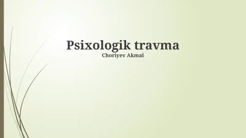 Psixologik travma