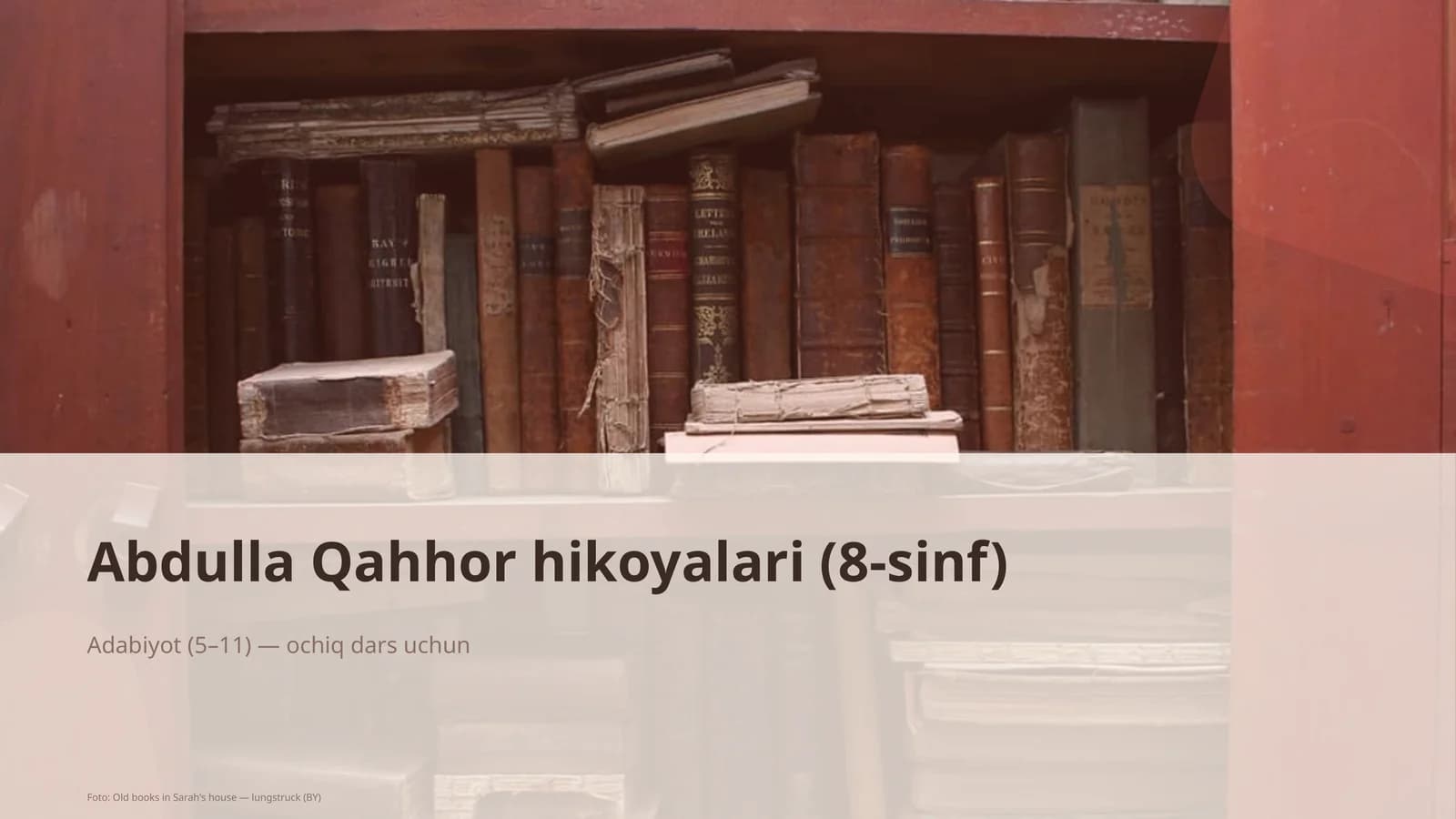 Abdulla Qahhor hikoyalari (8-sinf)