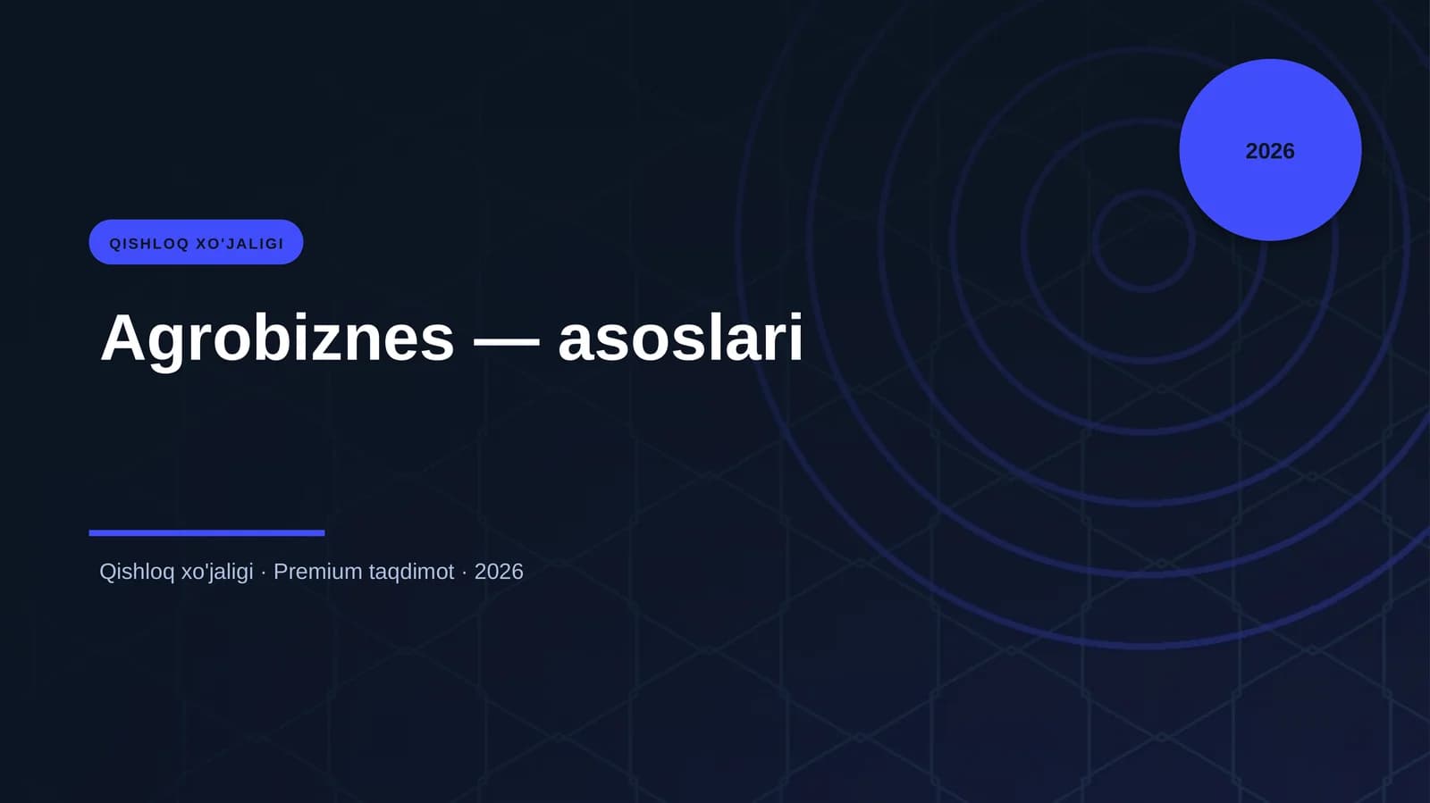 Agrobiznes — asoslari