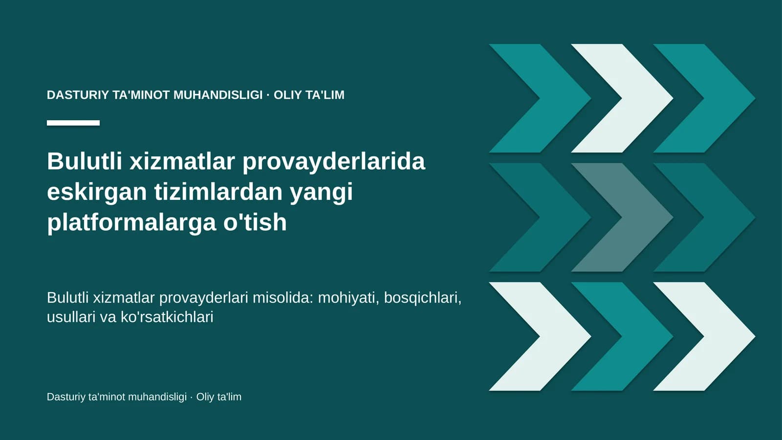bulutli xizmatlar provayderlarida eskirgan tizimlardan yangi platformalarga o'tish 8948