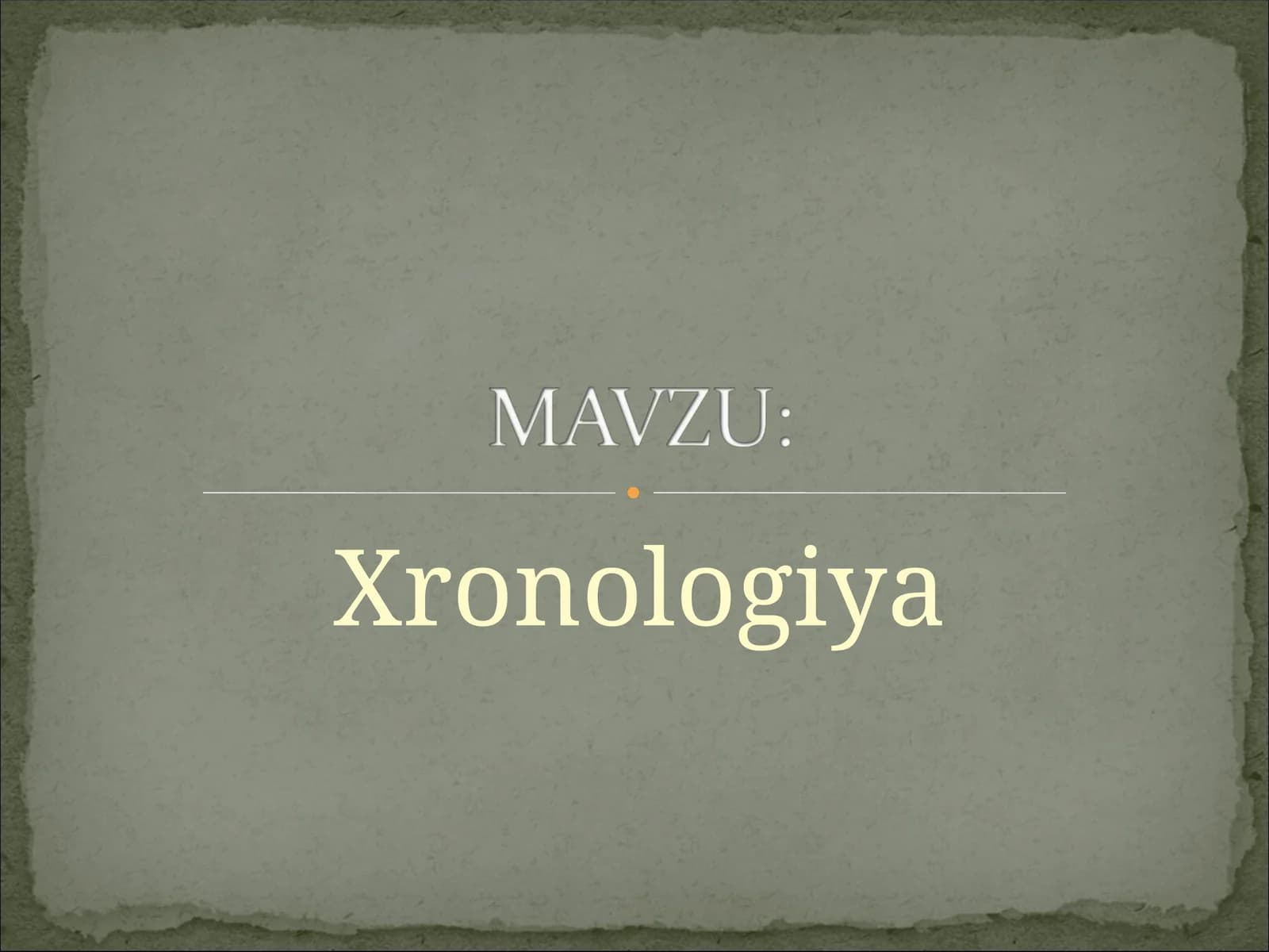 Xronologiya