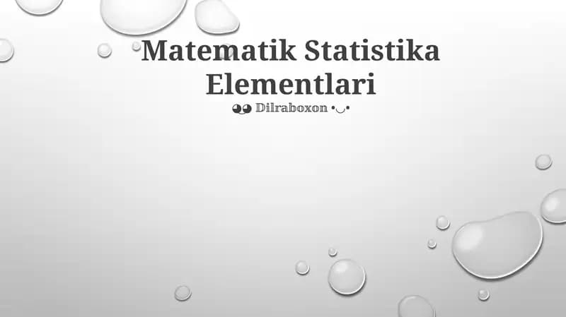 Matematik Statistika Elementlari