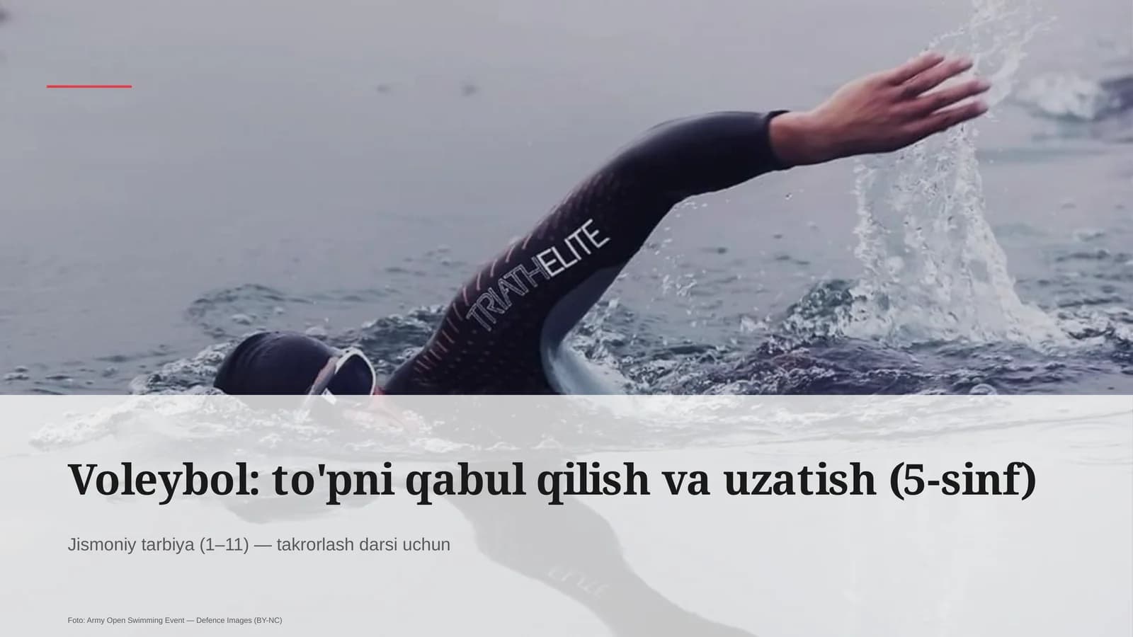 Voleybol: to'pni qabul qilish va uzatish (5-sinf)