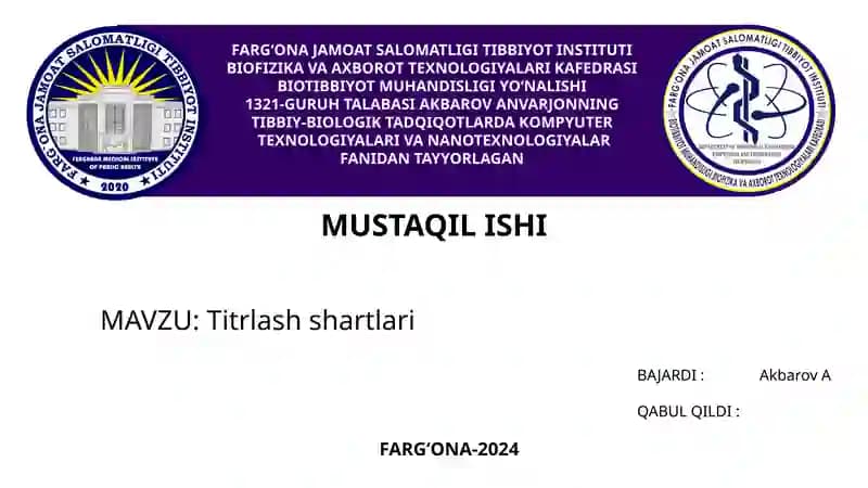 Titrlash shartlari