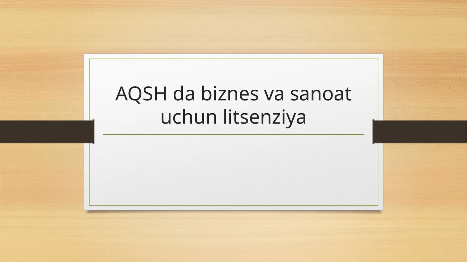 AQSH da biznes va sanoat uchun litsenziya