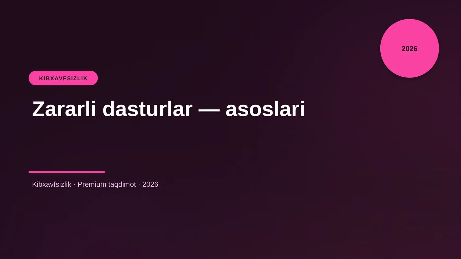Zararli dasturlar — asoslari