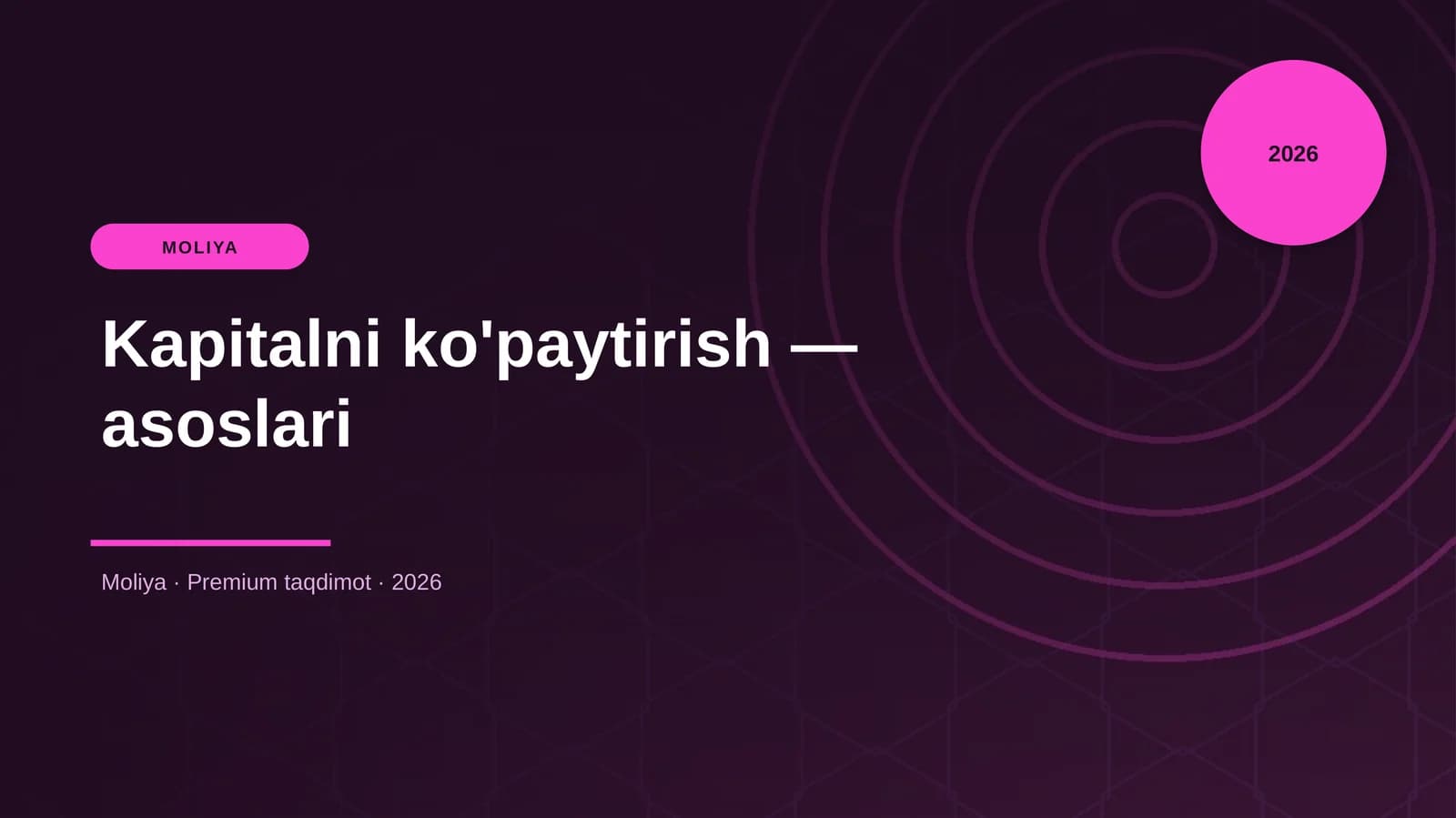 Kapitalni ko'paytirish - asoslari