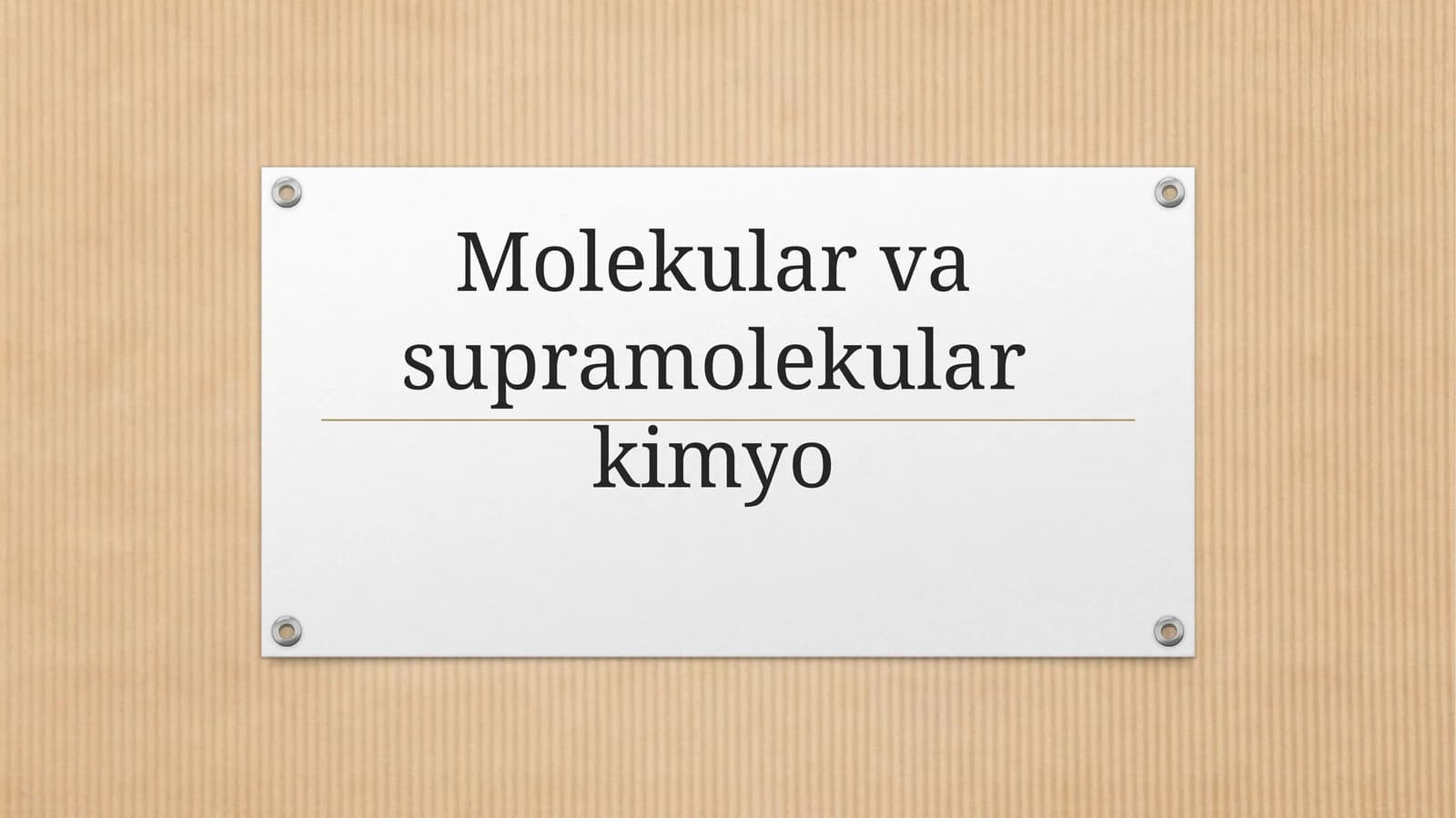 Supramolekulyar Kimyo