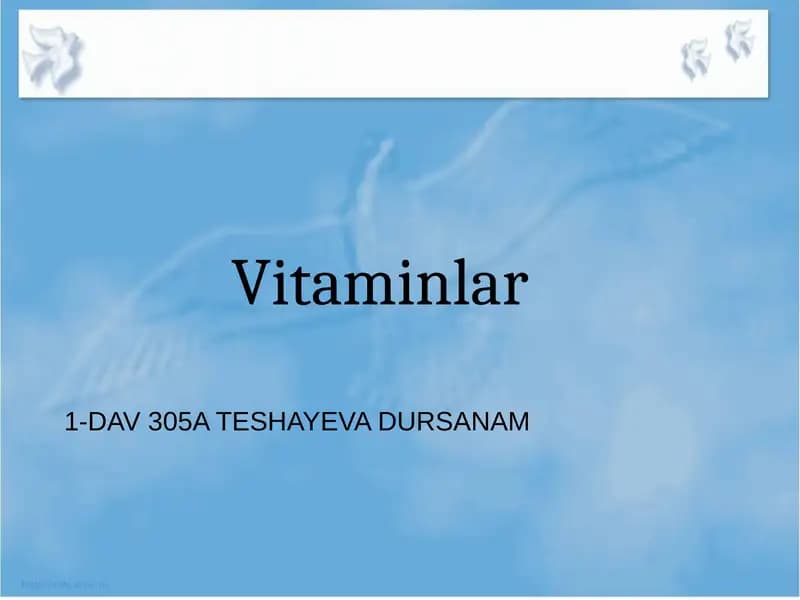 Vitaminlar