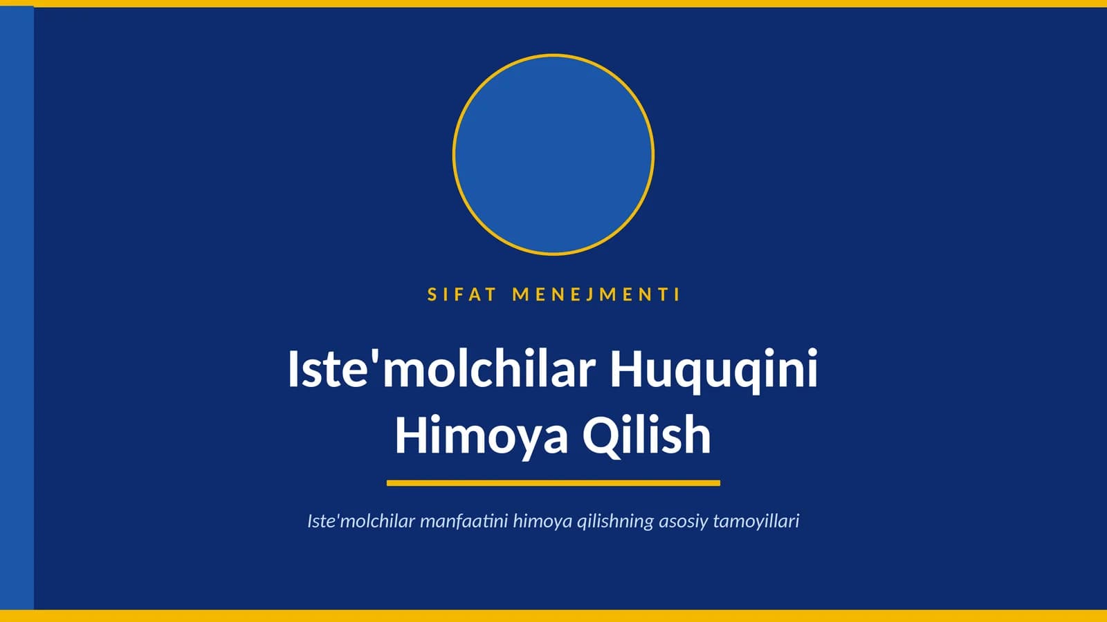 Iste'molchilar Huquqini Himoya Qilish
