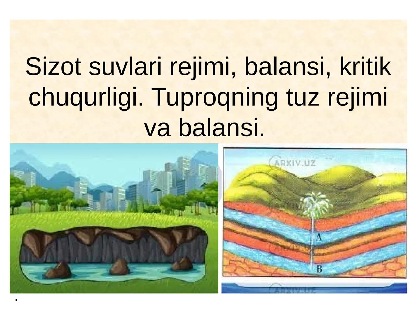 Sizot Suvlari Rejimi va Balansi