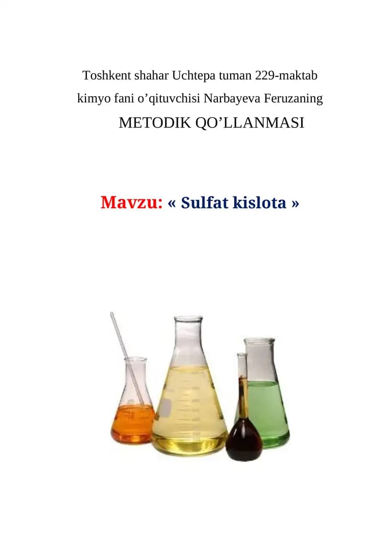 METODIK QO’LLANMASI