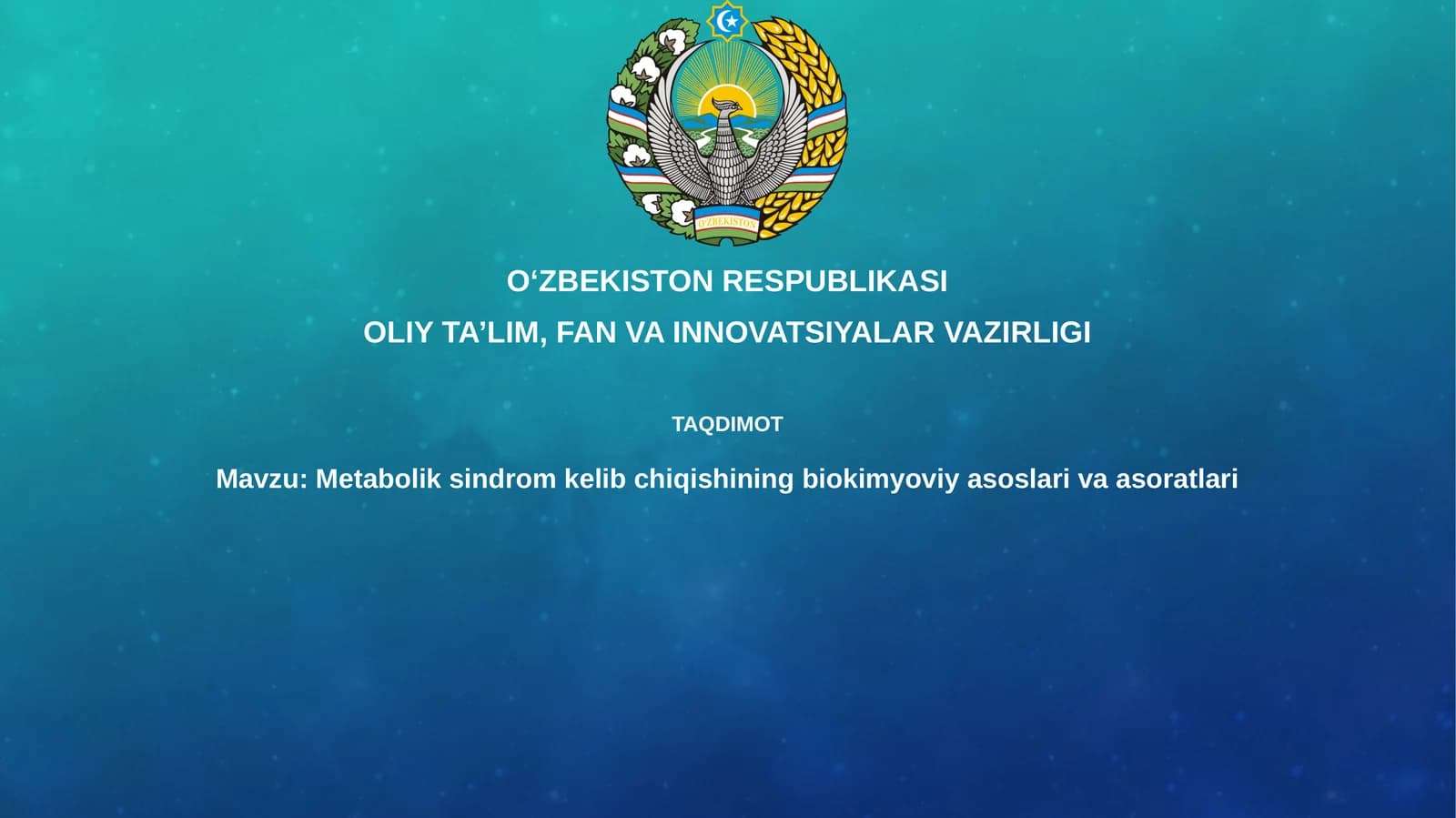 Metabolik sindromning biokimyoviy asoslari