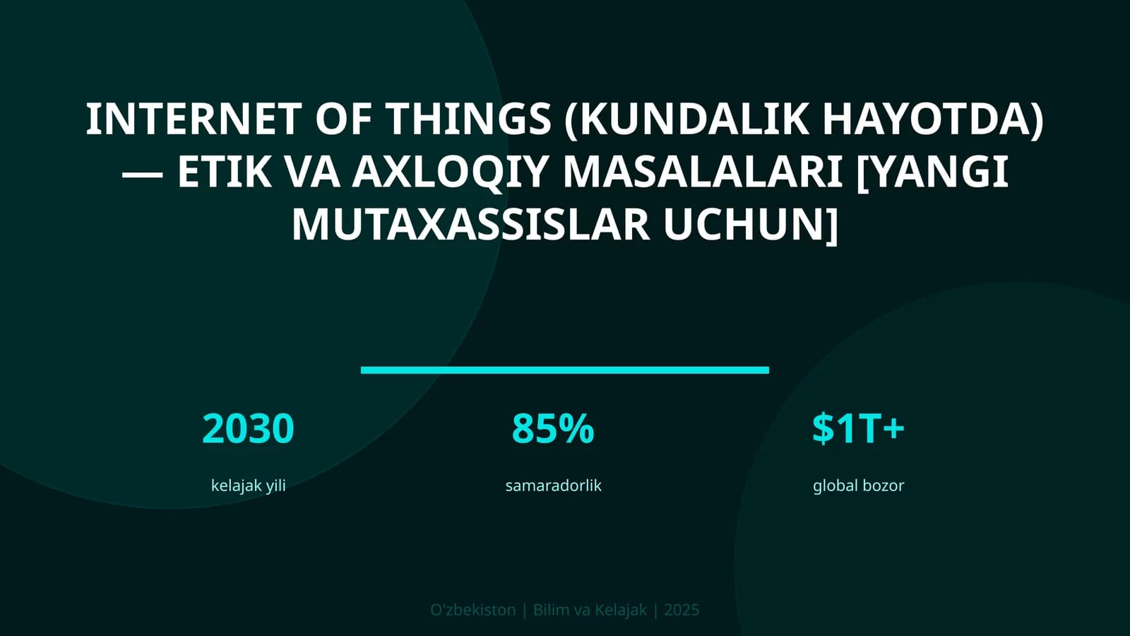 Internet of Things (Kundalik Hayotda) - Etik va Axloqiy Masalalari [Yangi Mutaxassislar Uchun]