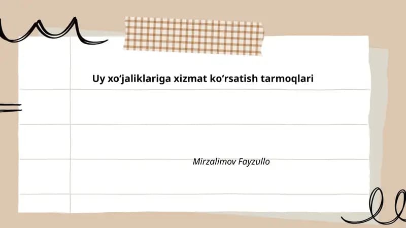 Uy xoʻjaliklariga xizmat koʻrsatish tarmoqlari