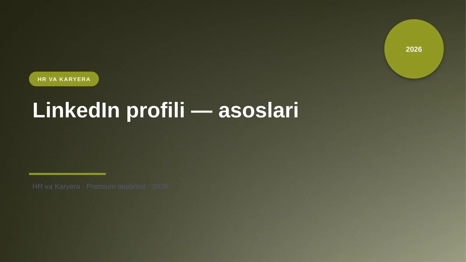LinkedIn profili — asoslari