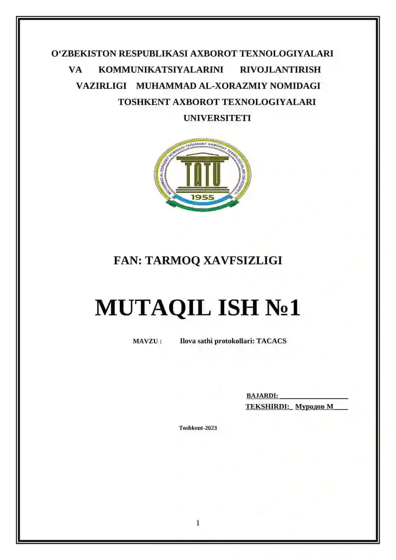 Ilova sathi protokollari: TACACS