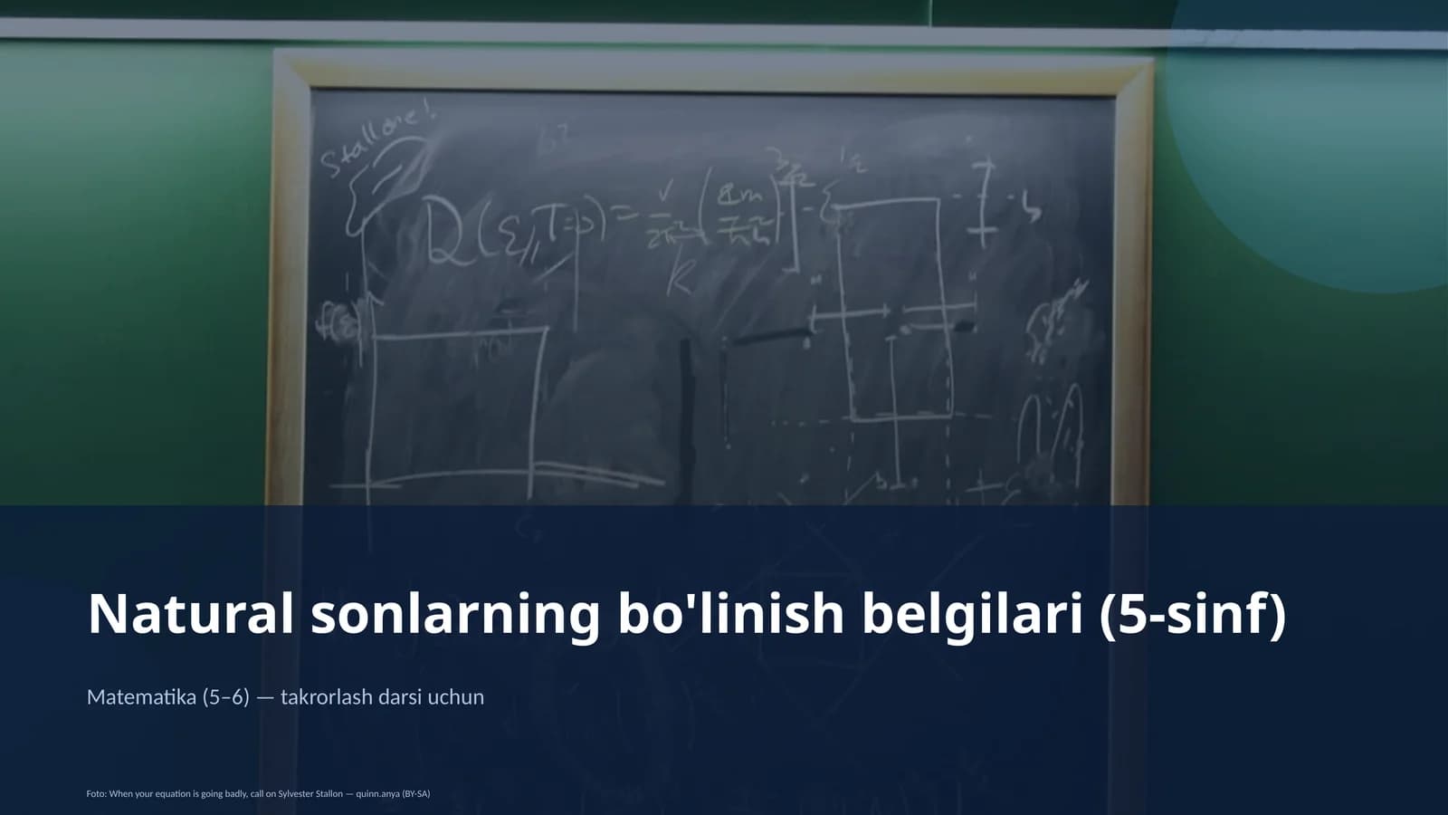 Natural sonlarning bo'linish belgilari (5-sinf)