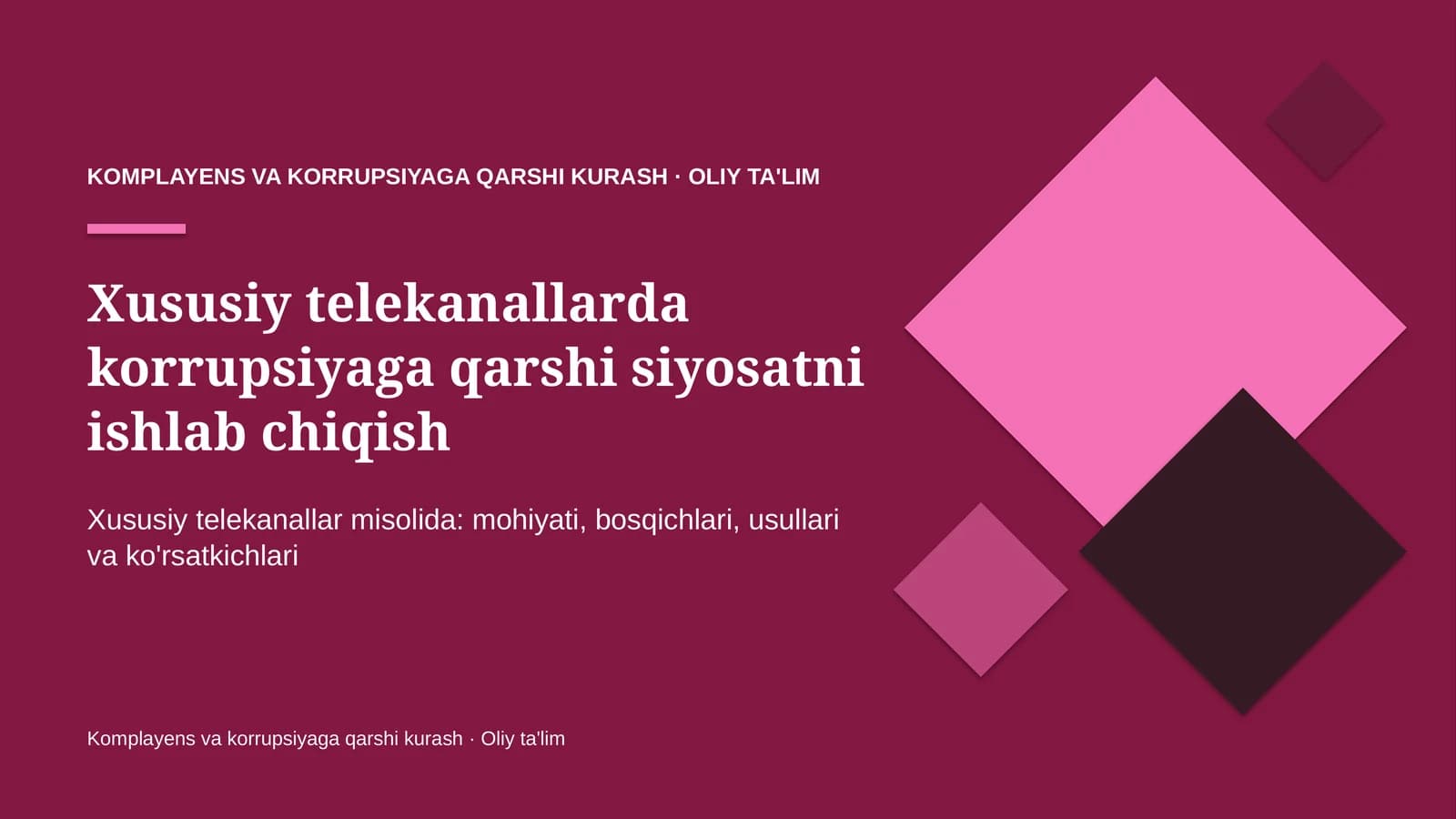 xususiy telekanallarda korrupsiyaga qarshi siyosatni ishlab chiqish 2302