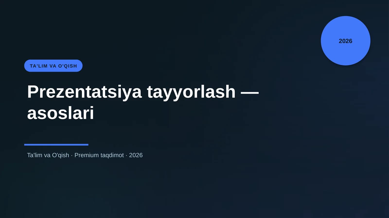 Prezentatsiya tayyorlash — asoslari