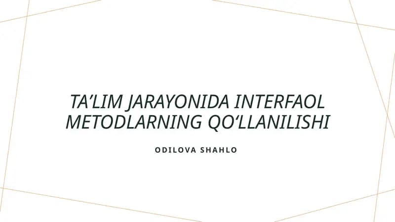 Interfaol metodlar
