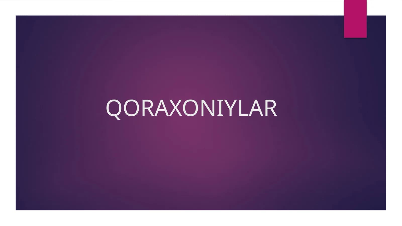 QORAXONIYLAR