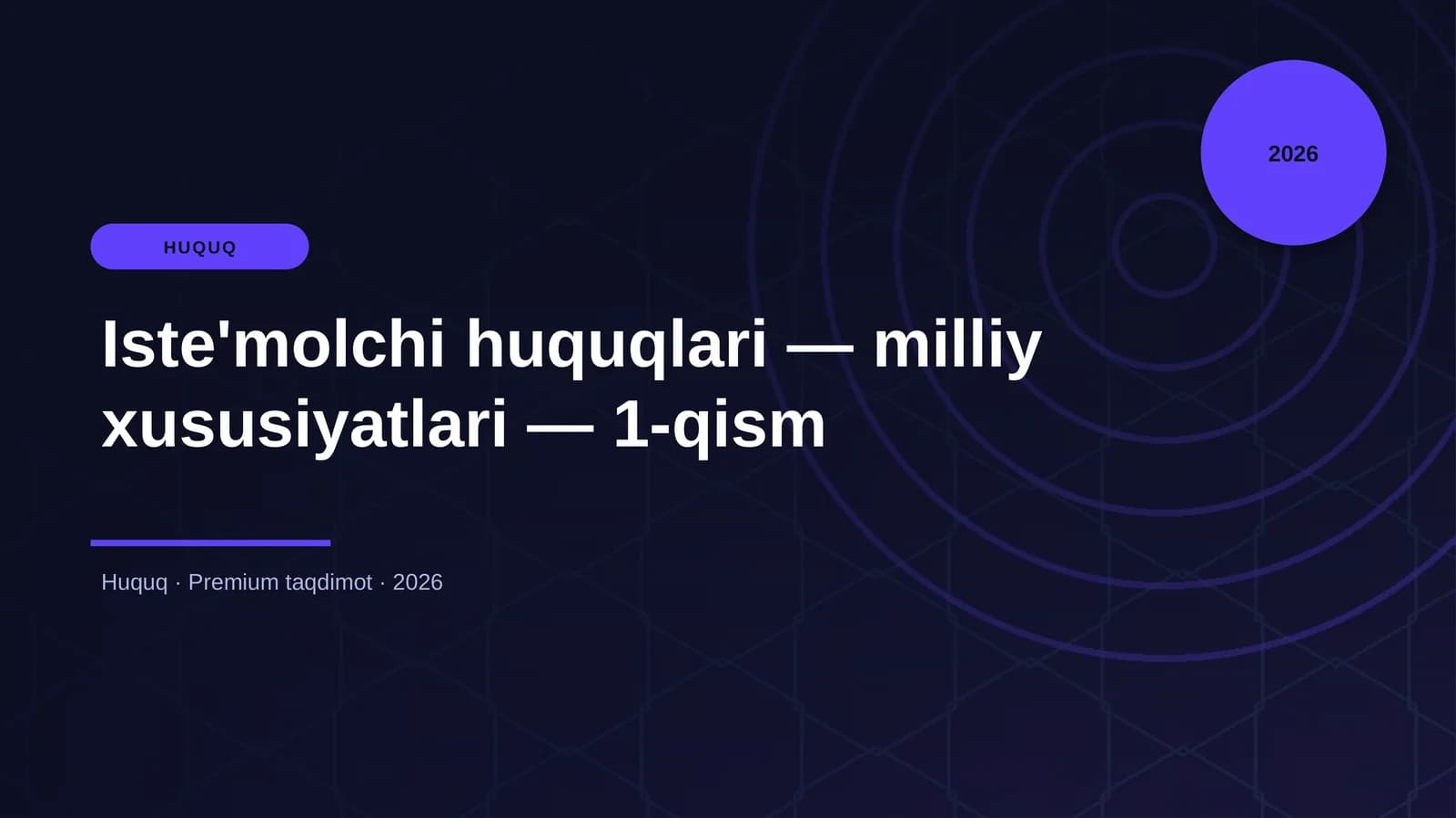 Iste'molchi huquqlari — milliy xususiyatlari — 1-qism