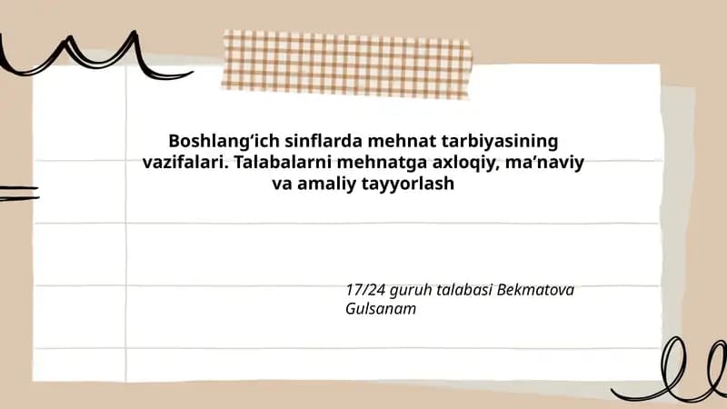 Mehnat Tarbiyasi